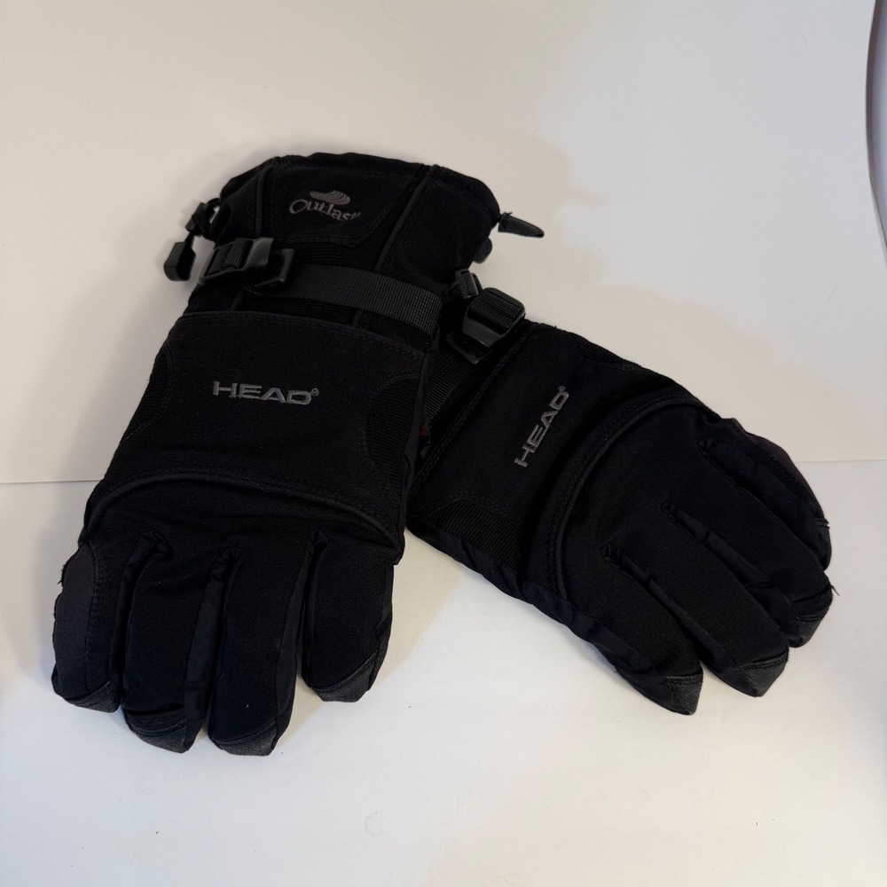 Head Outlast Waterproof Breathable Ski Gloves Black Mens Large Heat Pack Pocket
